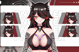 draw custom pngtuber or giftuber model in anime style for stream, twitch, avatar