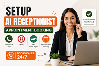 setup ai receptionist appointment booking twilio vapi voice agent telephone tool