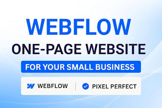 design a webflow one page website for your small business