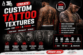 create custom, game ready tattoo textures for gta v fivem