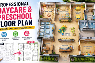 design a professional daycare and preschool floor plan