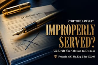 draft a federal motion to dismiss for improper service