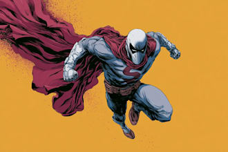 create cinematic superhero comic art for your graphic novel