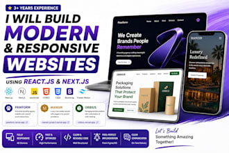 build a responsive react nextjs website frontend