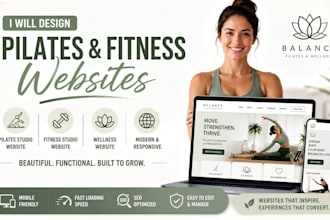 pilates website, pilates studio website, fitness studio website, wellness web