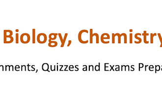 create exam, test , quizzes and lessons for biology