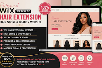 design wix hair extension website, hair store, wig store and beauty website