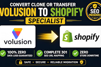 convert clone or transfer volusion website to shopify store website migration