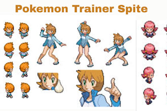 create pokemon trainer sprite battle sprite overworld sprite in gen3 gen 4 style