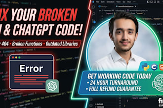 fix, debug, and finish your chatgpt or ai generated code