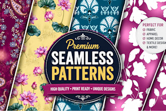 create seamless textile patterns and surface pattern designs