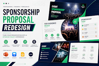redesign sponsorship proposal presentation, company powerpoint startup deck ppt