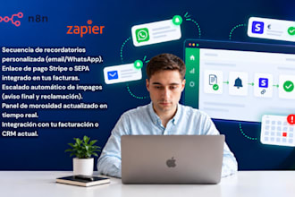 automatizo tus cobros e impagos con recordatorios en n8n y stripe