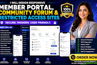 design  responsive member portal community forum and restricted access sites