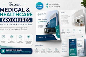 design medical brochure healthcare clinic flyer bifold trifold editable