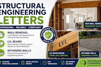 provide structural engineering letters for wall removal lvl beam retaining walls