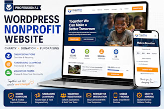 build wordpress nonprofit website charity website and online donation system
