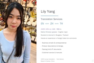 translate english to chinese or thai for your business