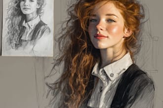 create a detailed realistic portrait for gifts and memories