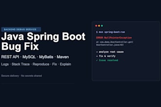fix bugs and errors in your java spring boot application