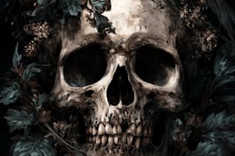 high quality horror or skull artworks illustration for you