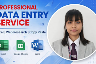 do excel data entry, web research and copy paste in 2 hours