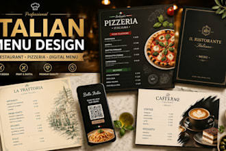 design italian restaurant menu pizzeria digital food menu