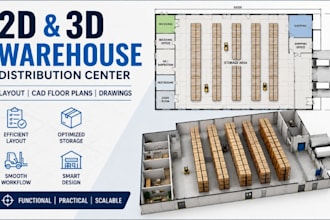 create 2d 3d warehouse distribution center layout cad floor plans drawings