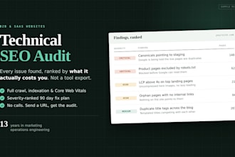 run a b2b SEO audit of your site with a 90 day fix plan