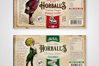 create a bottle label and packaging for your product or any graphics