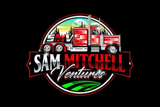 design monogram agriculture truck venture company logo