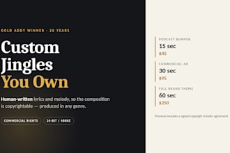 write and produce a custom, copyrightable jingle for your brand