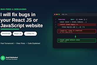 fix bugs and errors in your react js or javascript website