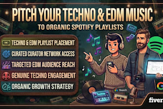 pitch your techno edm and spotify music to organic spotify playlists