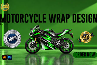 create professional motorcycle wrap design, car wrap, sports and racing bike