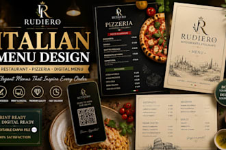 design italian restaurant menu pizzeria digital food menu