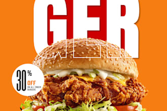 create food poster design for restaurant