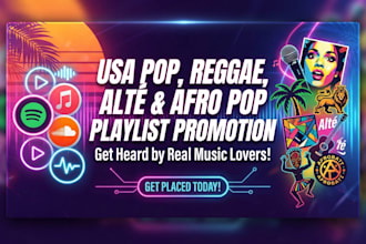 submit usa pop, reggae music, alte, and afro pop music to playlist curators