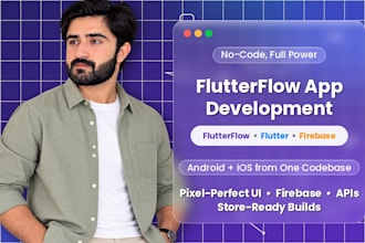 develop flutterflow app for android and ios with firebase