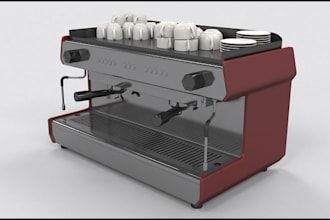design custom coffee machine product with precision 3d modelling