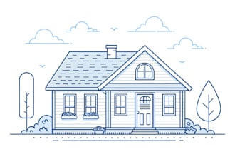 draw a place or building in minimal line art