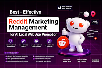 make reddit seo post and geo comment for ai local web app promotion