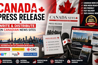 write and distribute your canada press release on top canadian news sites