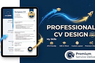 design your professional and academic europass CV or resume