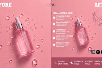 design professional cosmetic packaging mockups and visual branding graphics