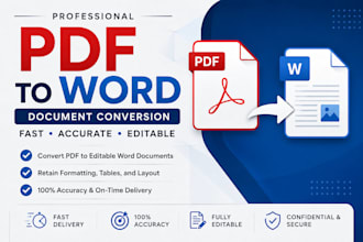 ill convert PDF files to editable word documents