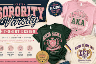 design custom sorority varsity t shirt designs