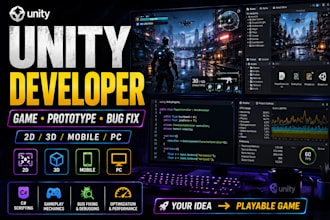 develop a 2d 3d unity game for mobile PC and web
