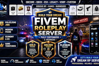 develop custom gta 5 fivem scripts, server setup, qbcore, qbox and esx