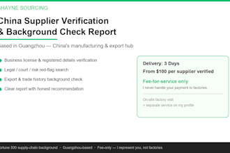 verify your chinese supplier and provide a background check report